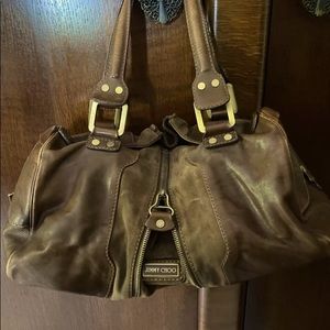 Jimmy Choo brown Marla expandable bag